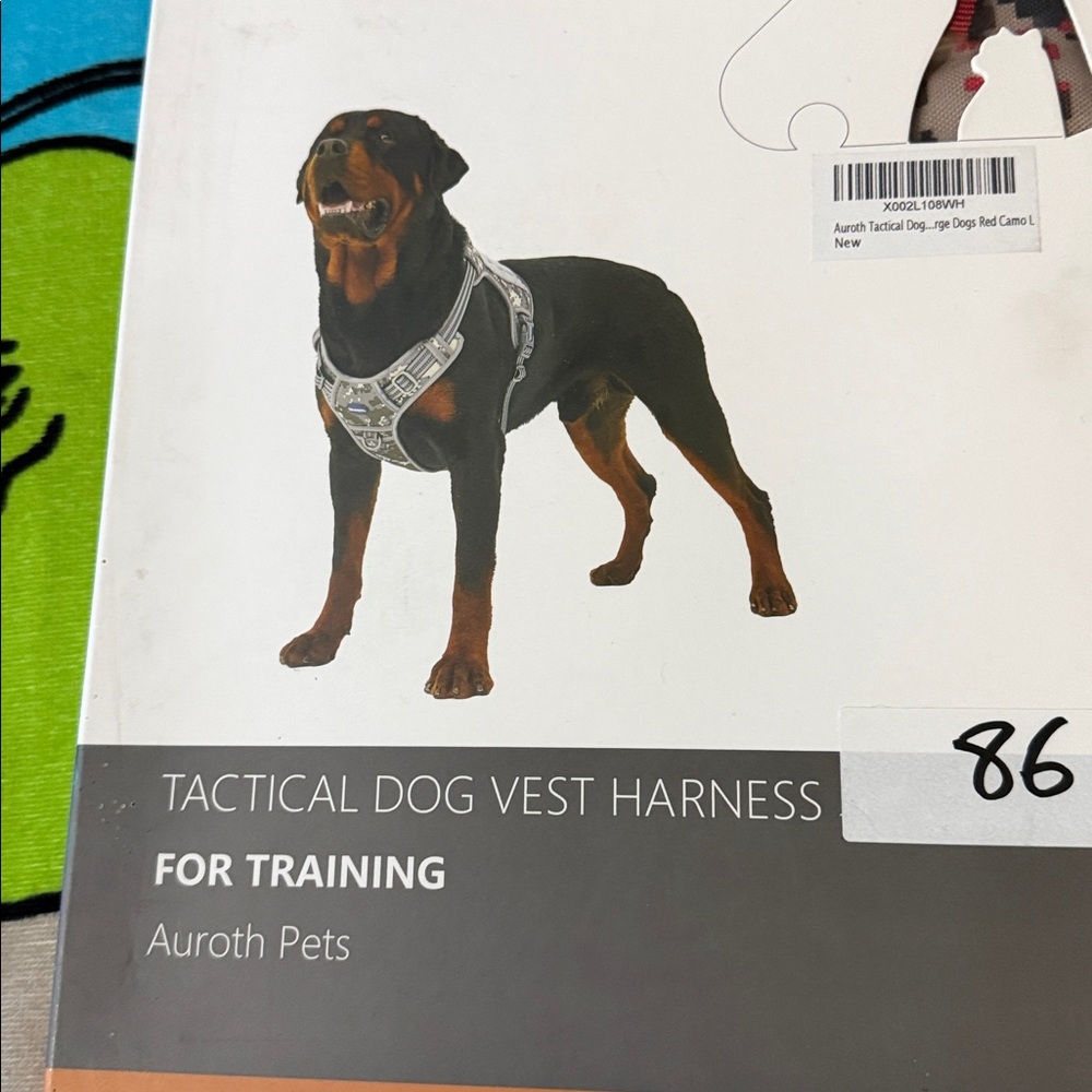 Auroth Tactical Dog Training Harness Red Camo For Large Dogs - Picture 6 of 11